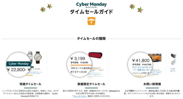 Amazonサイバーマンデータイムセールガイド