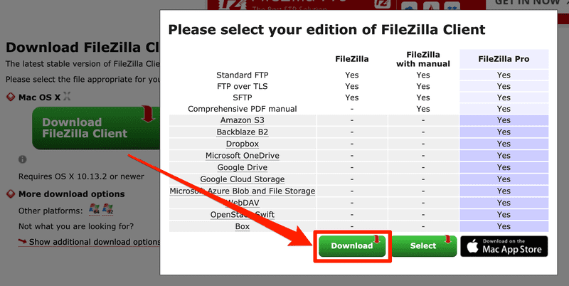 Download_FileZilla_Client_for_Mac_OS_X