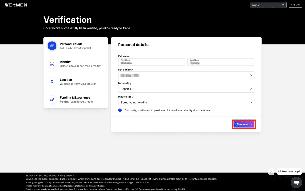 BitMEXのKYCのやり方