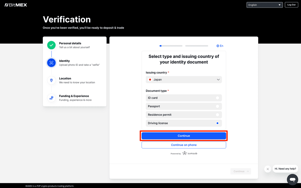 BitMEXのKYCのやり方